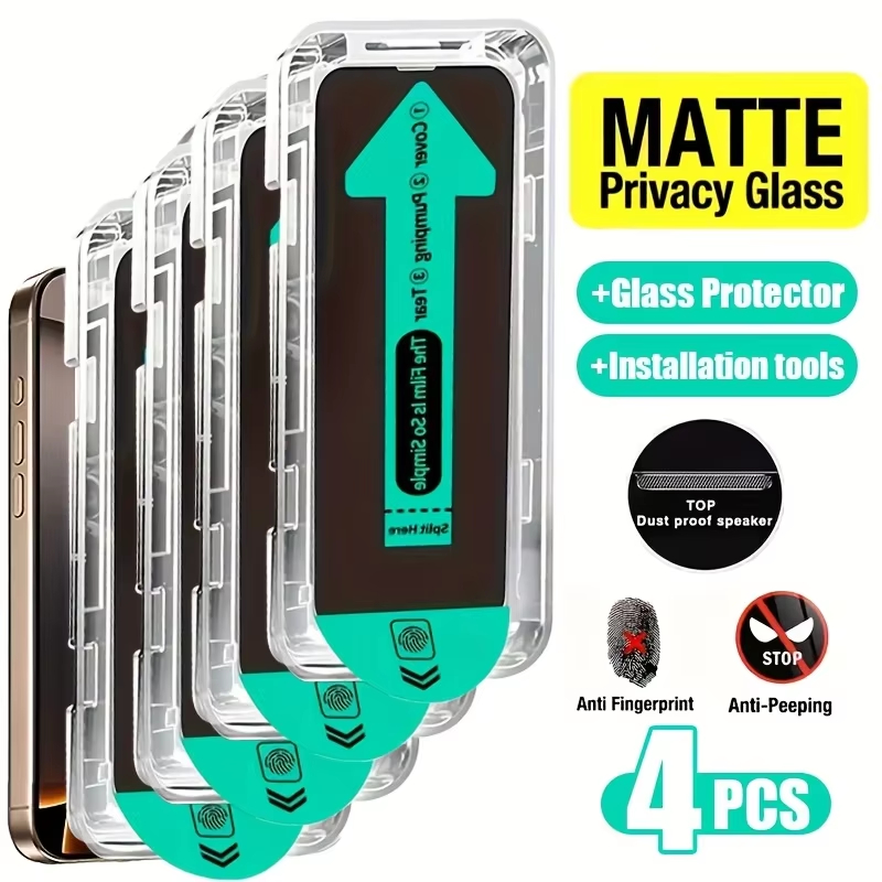 Matte Anti Glare Screen Protector - 4Pcs Dust Free Easy Installation Matte