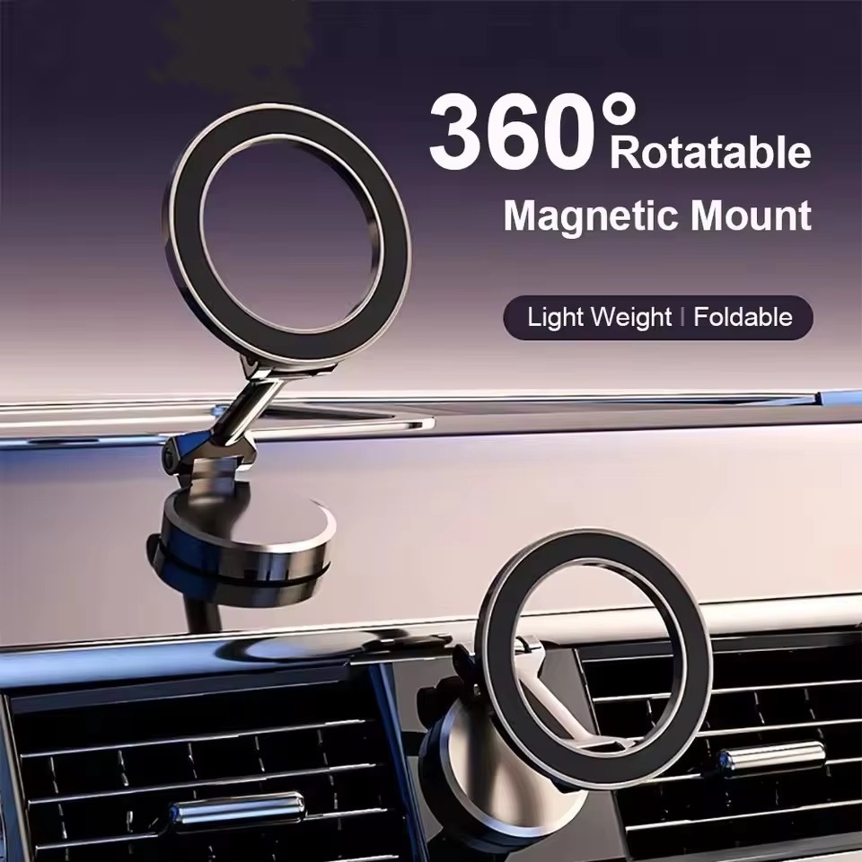 Phone Stands - Foldable Magnet Car Mobile Phone Holder
