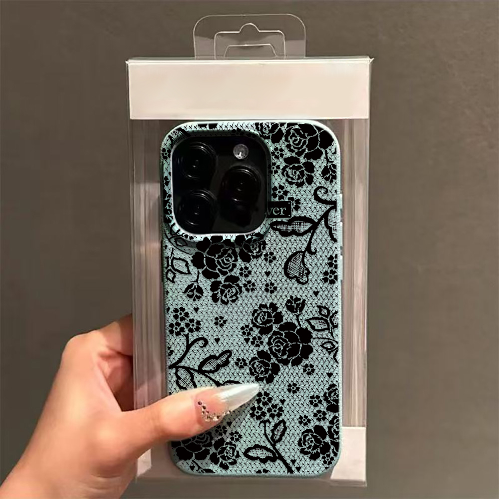 Elegant Black Lace Rose Floral - огляд і ціна Vintage Floral Pattern Soft Case