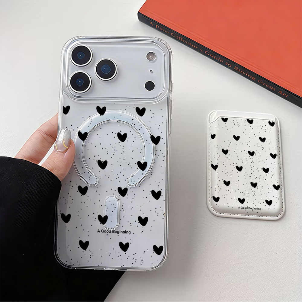 Full screen Polka Dot Heart Fo - огляд і ціна Leather Wallet Card Holder Phone Cover