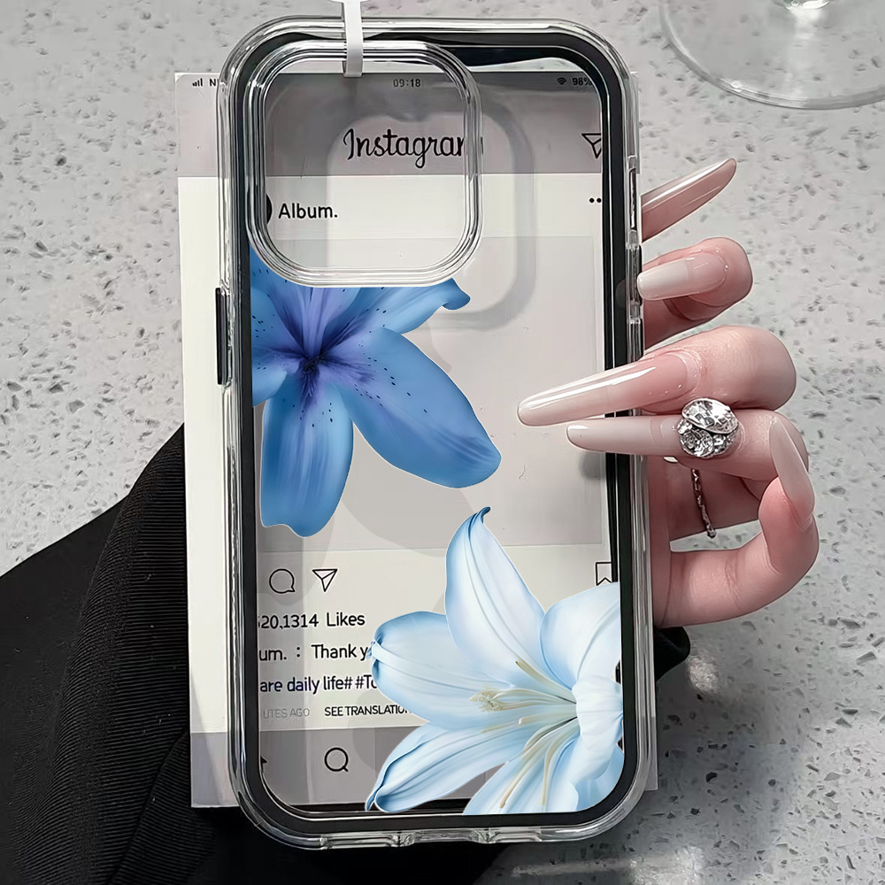 Blue Lily Flower Clear Phone C - огляд і ціна Clear Shockproof Bumper Case