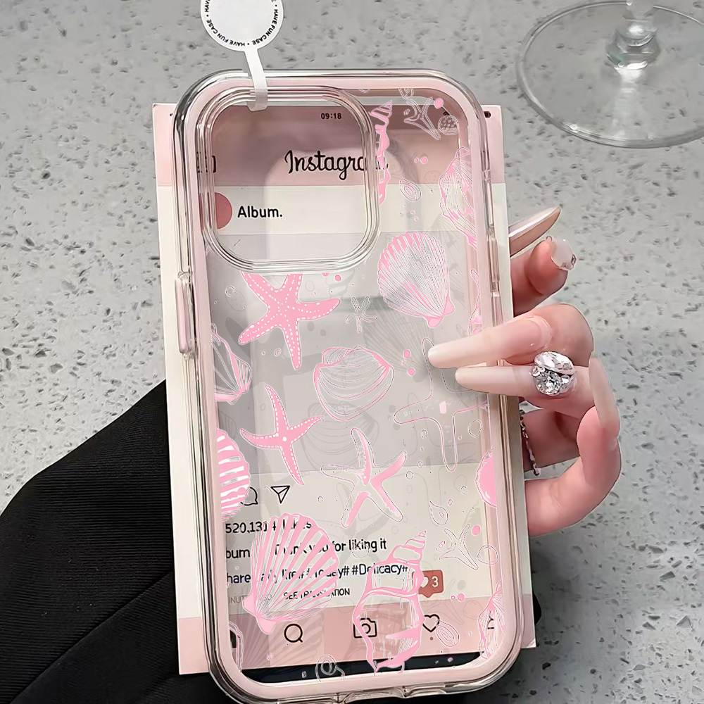 Summer Pink Seashell Clear Pho - огляд і ціна Clear Shockproof Bumper Case