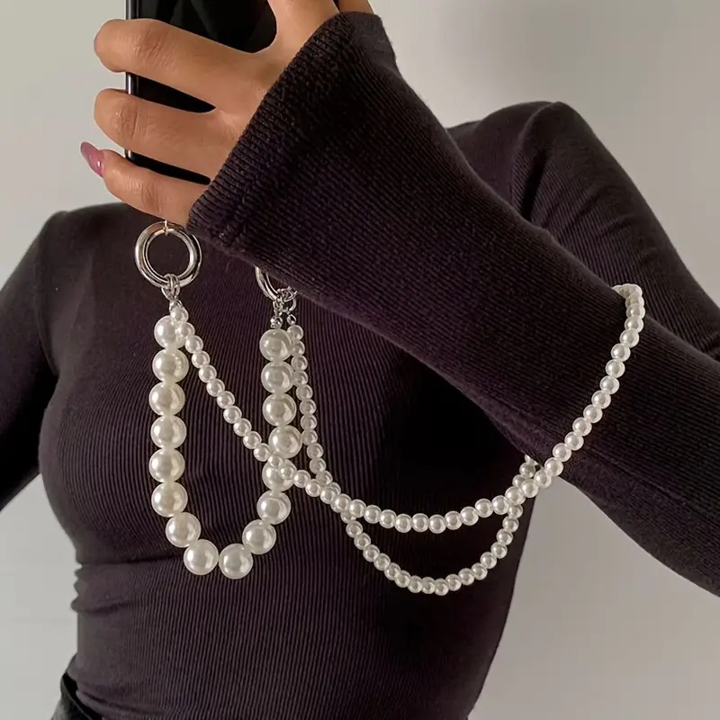 Double Pearl Woven Mobile Phon - огляд і ціна Crossbody Lanyard Neck Strap Case