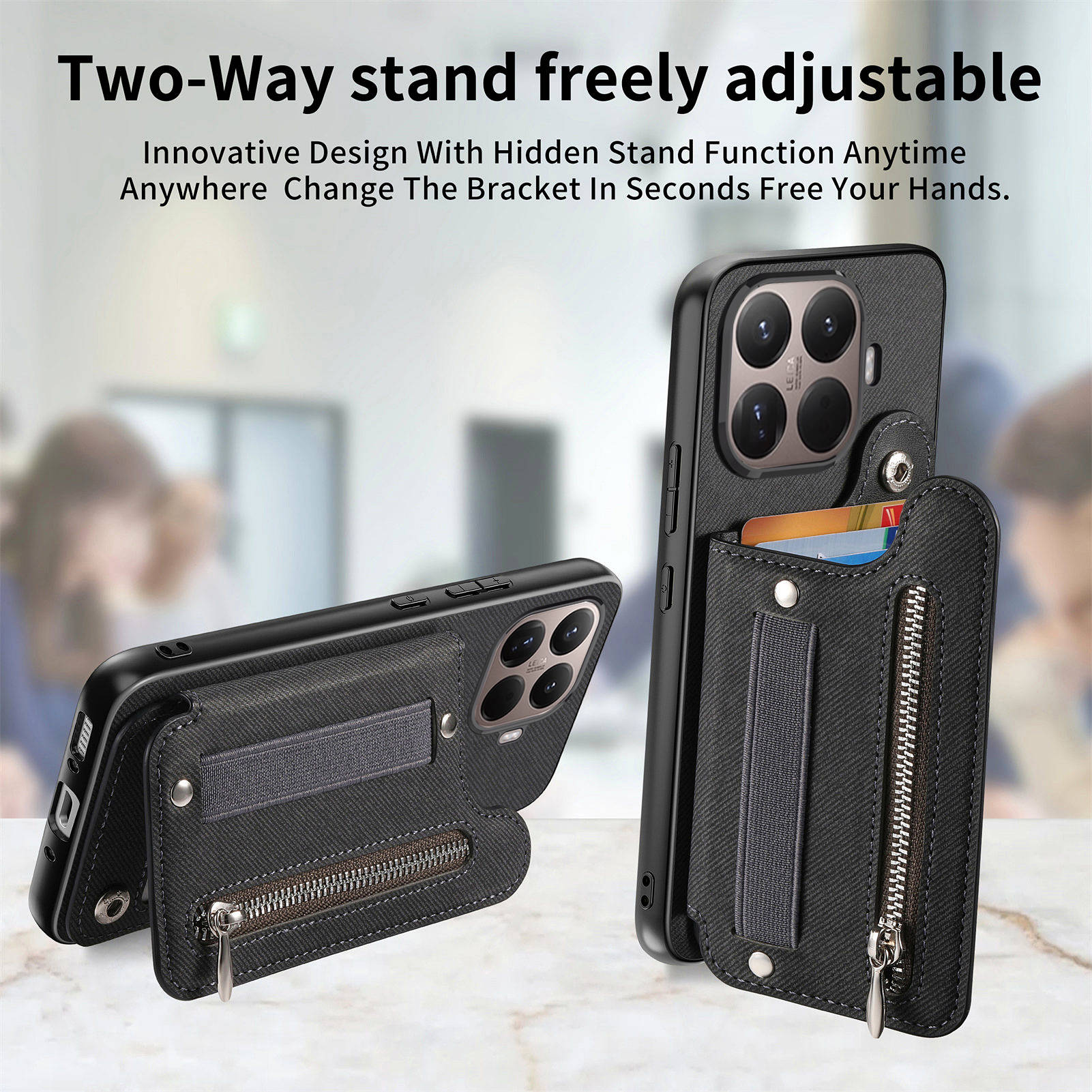 RFID Wrist Strap Zipper Wallet - огляд і ціна Leather Wallet Card Holder Phone Cover