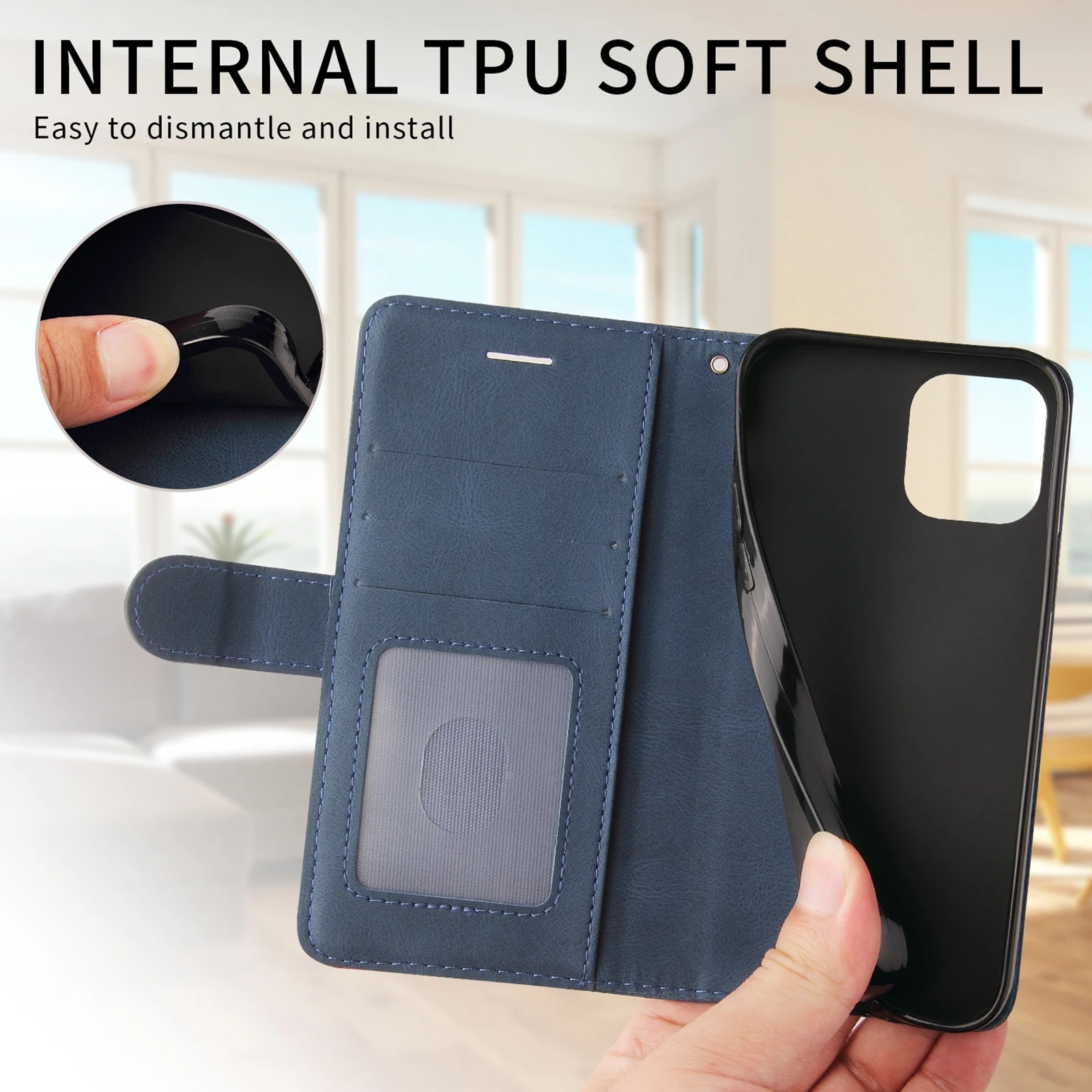 Leather Wallet Flip Case for O - огляд і ціна Leather Wallet Card Holder Phone Cover