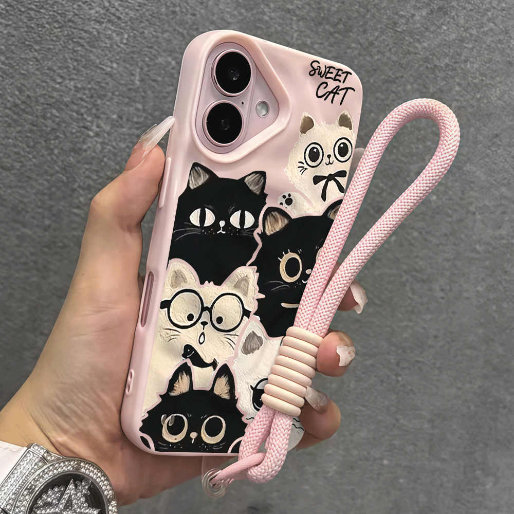 Wrist Strap Phone Case For iPh - огляд і ціна Cute Cartoon Wrist Strap Silicone Case